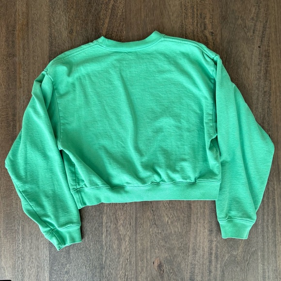 Sporty & Rich Cropped Crewneck Sweatshirt Green - Picture 4 of 5